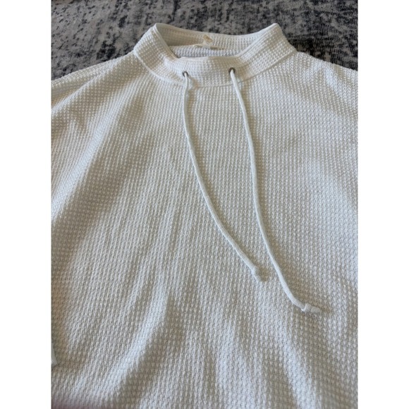 Eileen Fisher Waffle Knit Cotton Blend Mock Neck Pullover Sweater - Picture 5 of 5